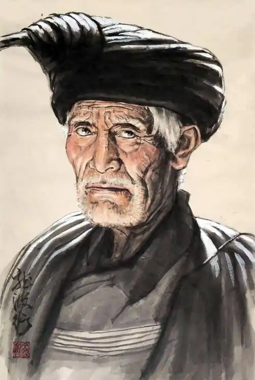 彝族人物_老人_小姑娘_妇女