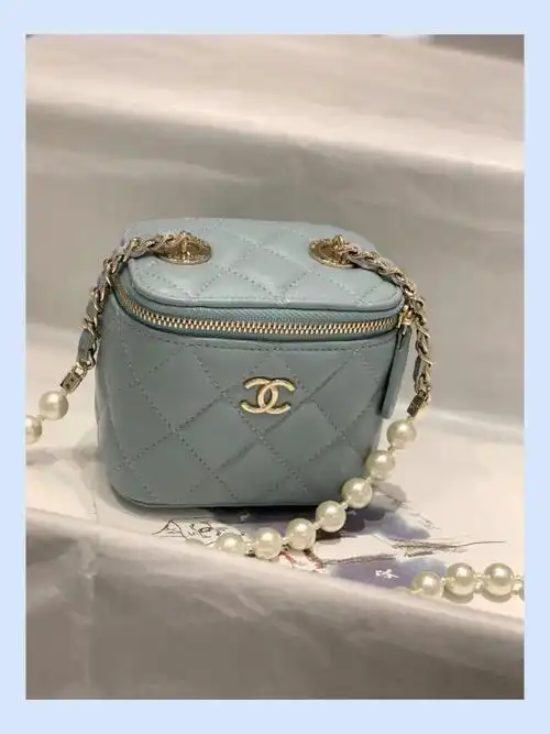 一眼钟情78chanel珍珠链条盒子包