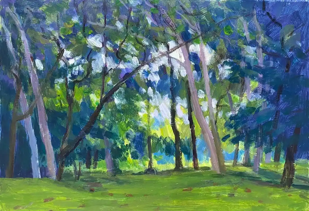 户外写生,华南植物园风景,36x52cm.#带你走进画里 # - 抖音