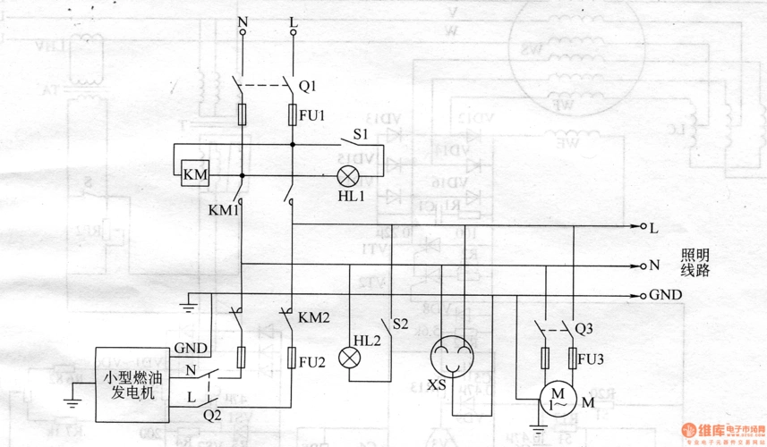 小型单相燃油发电机供电控制器