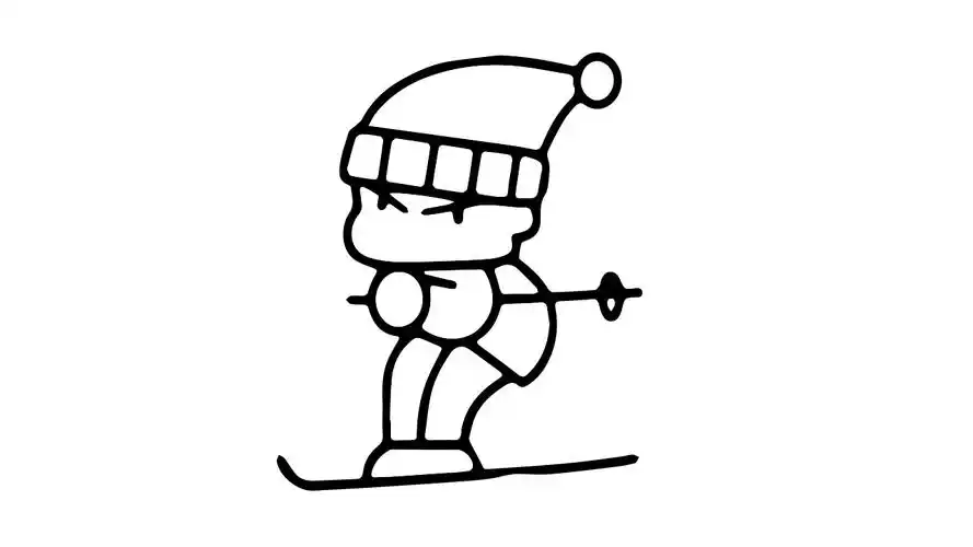 滑雪怎么画 - 简笔画 - 懂得