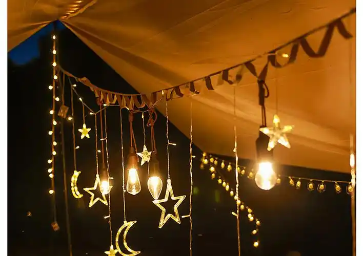 天幕挂灯 城市波浪户外露营灯天幕氛围灯串野营帐篷灯生日装饰挂灯长