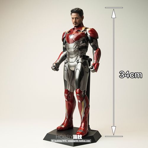 漫威真人版复仇者联盟静态手办模型摆件配真人头 真人钢铁侠mk47(高34