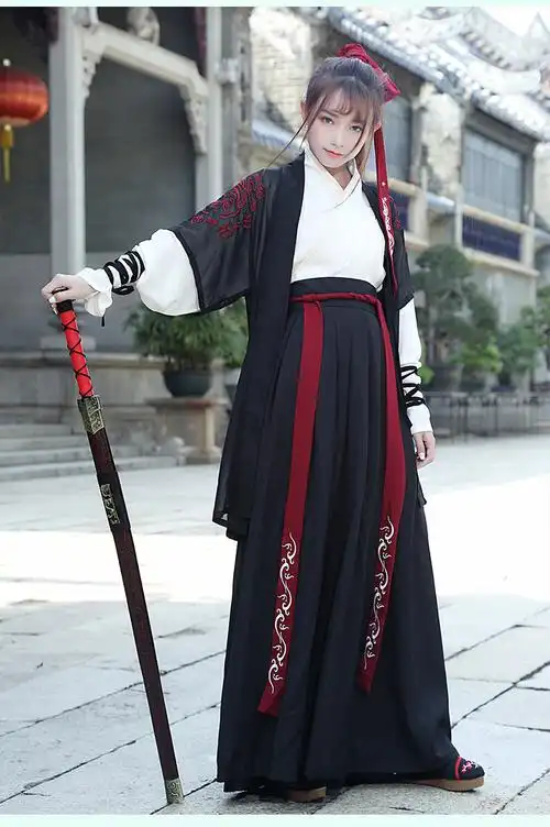 5041原创汉服配饰两用腰带武侠风绣花头带系带民族风古风饰品配件