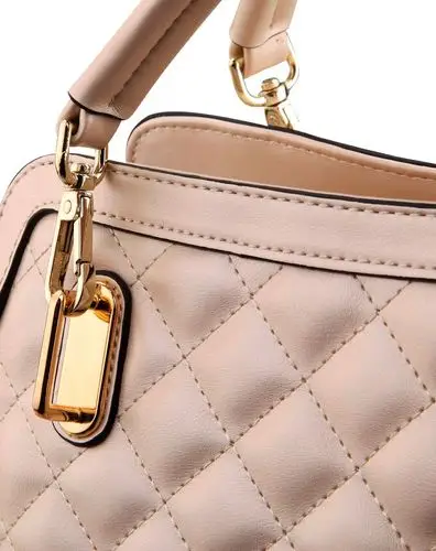 珠光白银色时尚绣线菱格手提/斜挎包