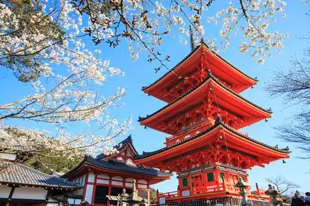 在京都清水寺日本京都清水寺在秋天期间照片