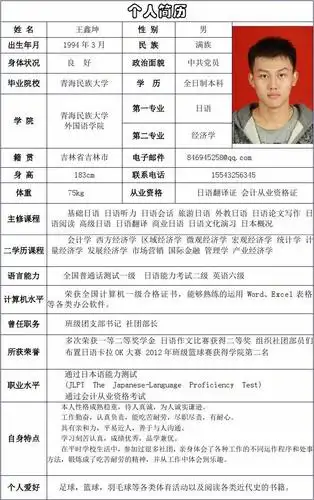 大学应届毕业生简历模板(改)