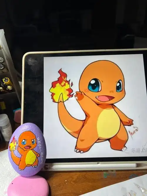 石头画pokémon喷火龙