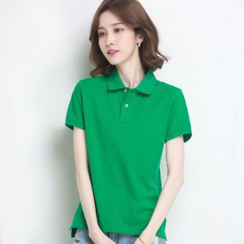 lauaird polo女短袖夏季运动上衣棉质有翻领t恤女工作服定制印logo