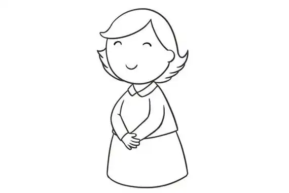 妈妈全身微笑的妈妈全身画教程简笔画怎么画步骤教程
