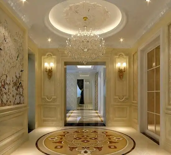 奢华精美欧式风格大厅吊顶效果图设计装饰装修素材免费下载(图片编号