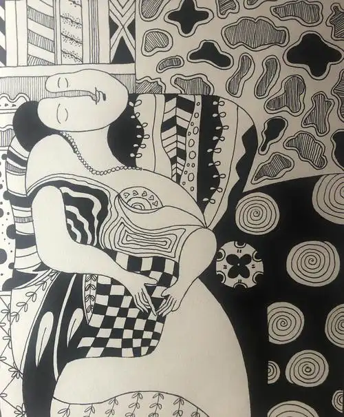 毕加索  #梦  #简笔画  #线描  #临摹