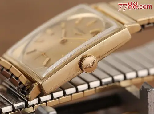 瑞士浪琴古董表30年代金方砖官财款放射金纹鹅蛋盘超级老妖怪