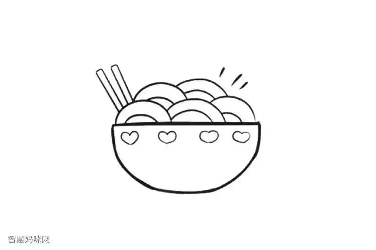 如何画一碗面条