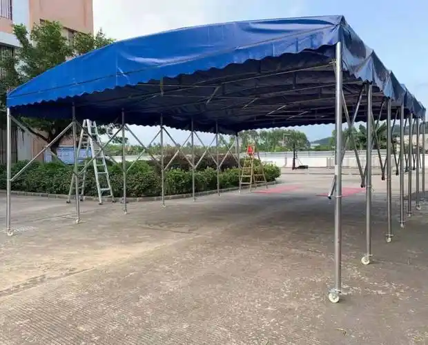 移动帐篷篮球篷推拉雨蓬遮阳仓库棚伸缩折叠烧烤棚停车棚户外雨棚