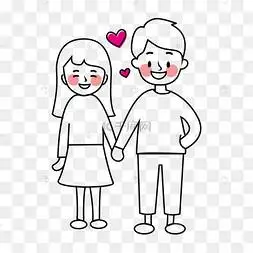 卡通人物手绘线描