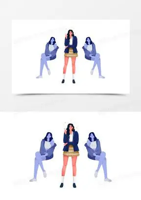 手绘卡通c位出道免抠元素