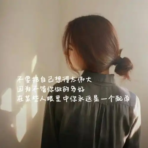 不要把自己想的太伟大,因为不管你做的多好,在某些人眼里你永远是个