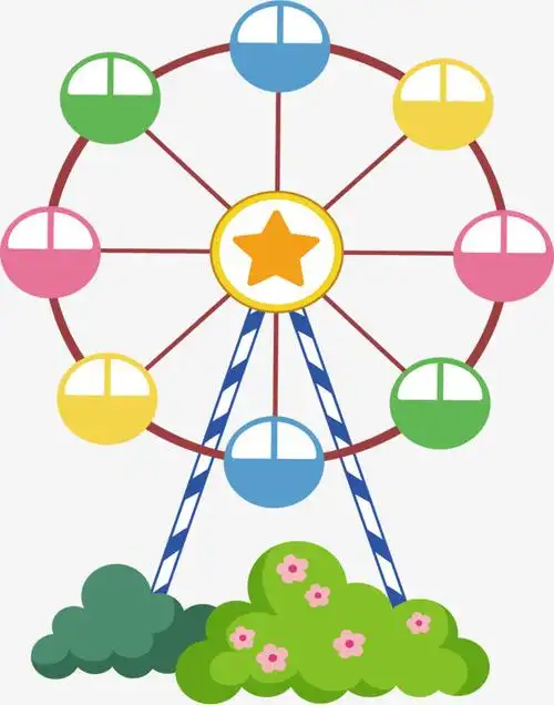 卡通手绘摩天轮矢量素材