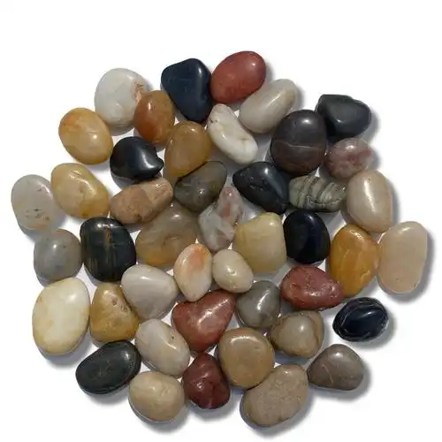 精抛光天然鹅卵石石头雨花石五彩石小石子花卉鱼缸园林铺路石