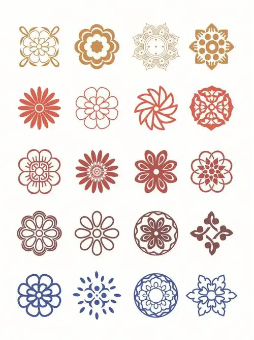 中国风传统矢量花纹国潮装饰元素