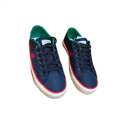 gucci 古驰1977蓝色织物男士 脏脏休闲鞋 深蓝色 6/41【图片 价格
