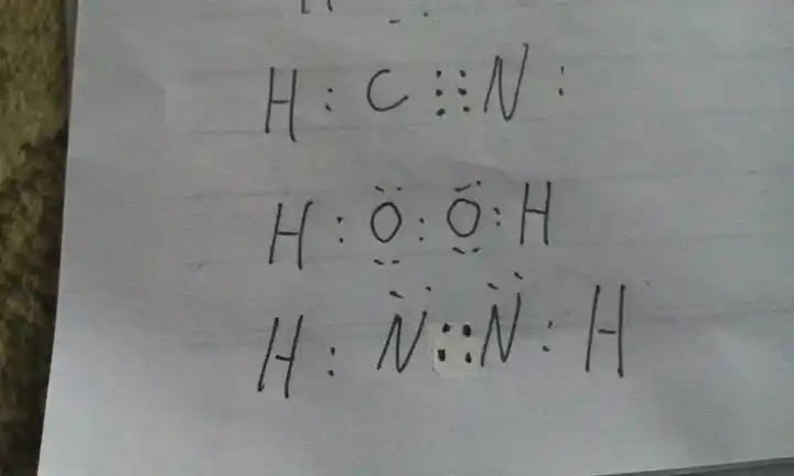 画出hcn,h2o2,n2h4分子的电子结构式