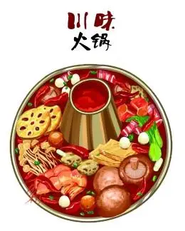 手绘火锅插画美食餐饮卡通火锅美食插画png免扣素材