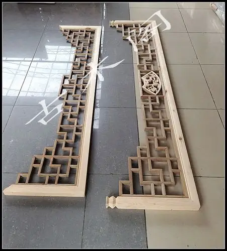 东阳木雕仿古门窗 隔断玄关电视背景墙挂落 屏风实木挂落门罩吊顶