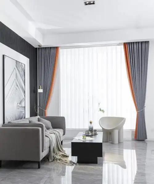 辉煌款现代简约轻奢风窗帘纯色设计,定制款