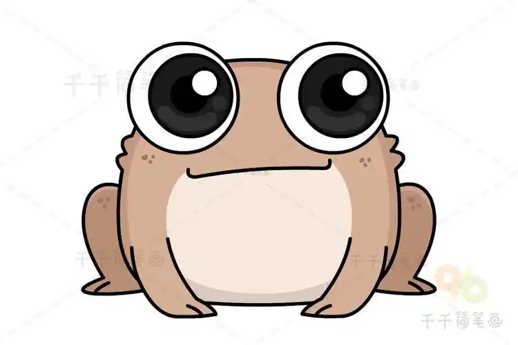 可爱的卡通蟾蜍简笔画