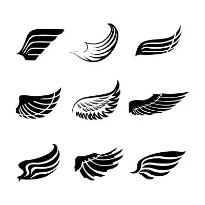 简约小鸟翅膀剪影素材