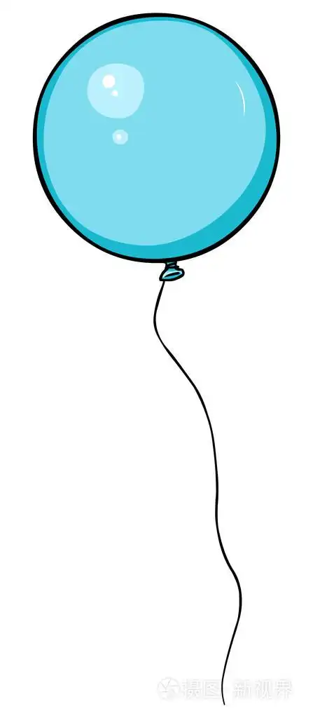单卡通蓝色气球