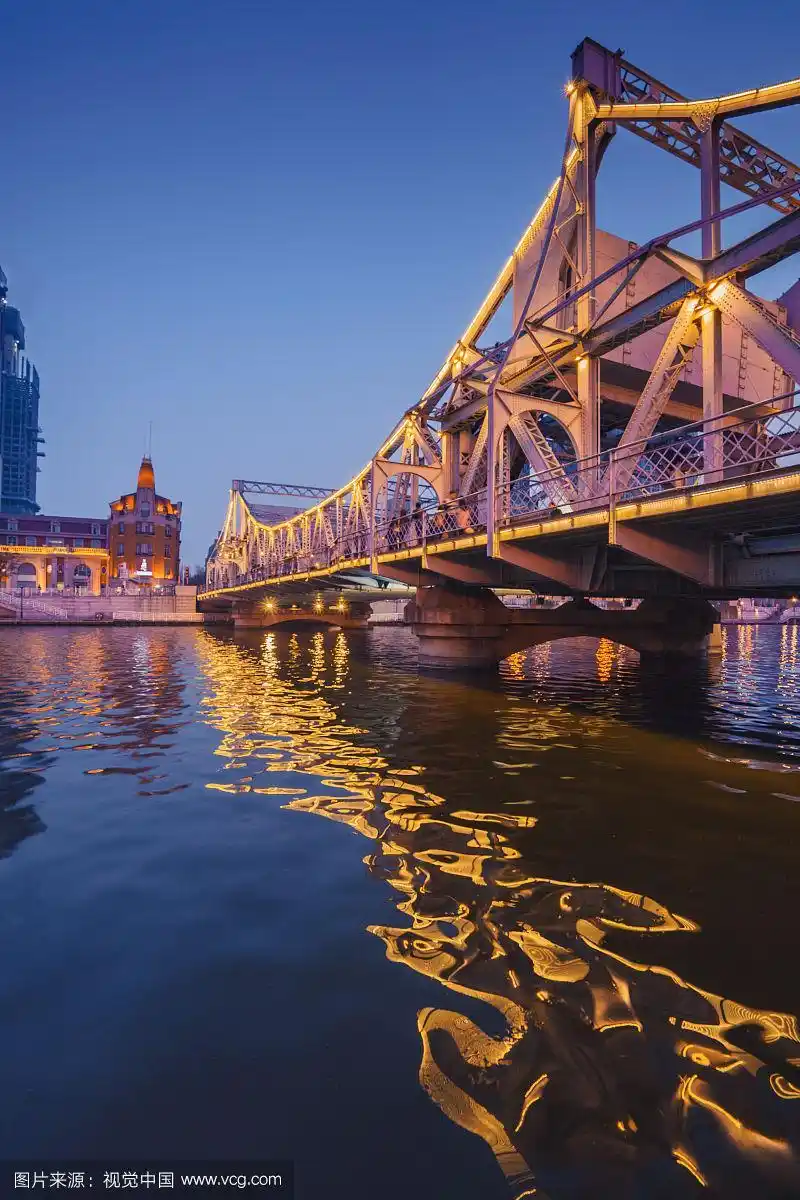 天津解放桥夜景