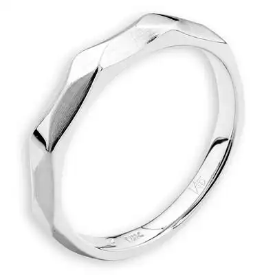 18k/750 白色黄金钻石镶嵌男装戒指