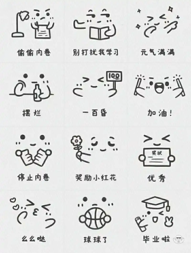 简单又可爱的小表情又来啦~ 对新手党超级友好,一起画起来吧