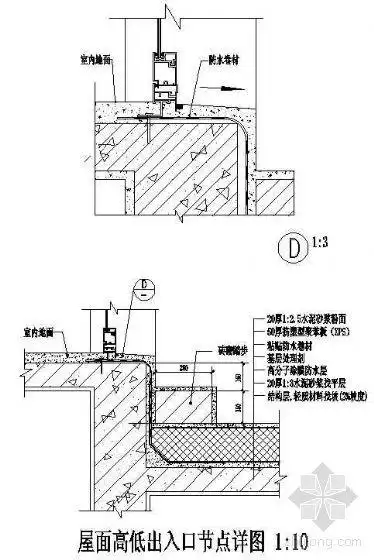 屋面高低出入口节点