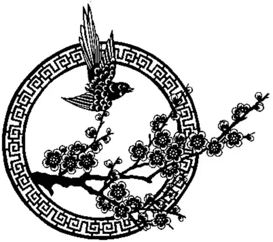 激光啄木鸟雕刻素材之花开富贵