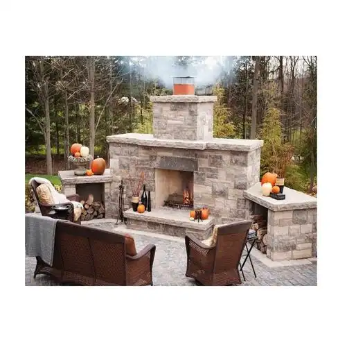 制造商石板城堡石花园木壁炉户外