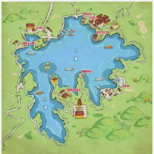 台湾日月潭手机导游全景地图园内导航线路推荐自动讲解