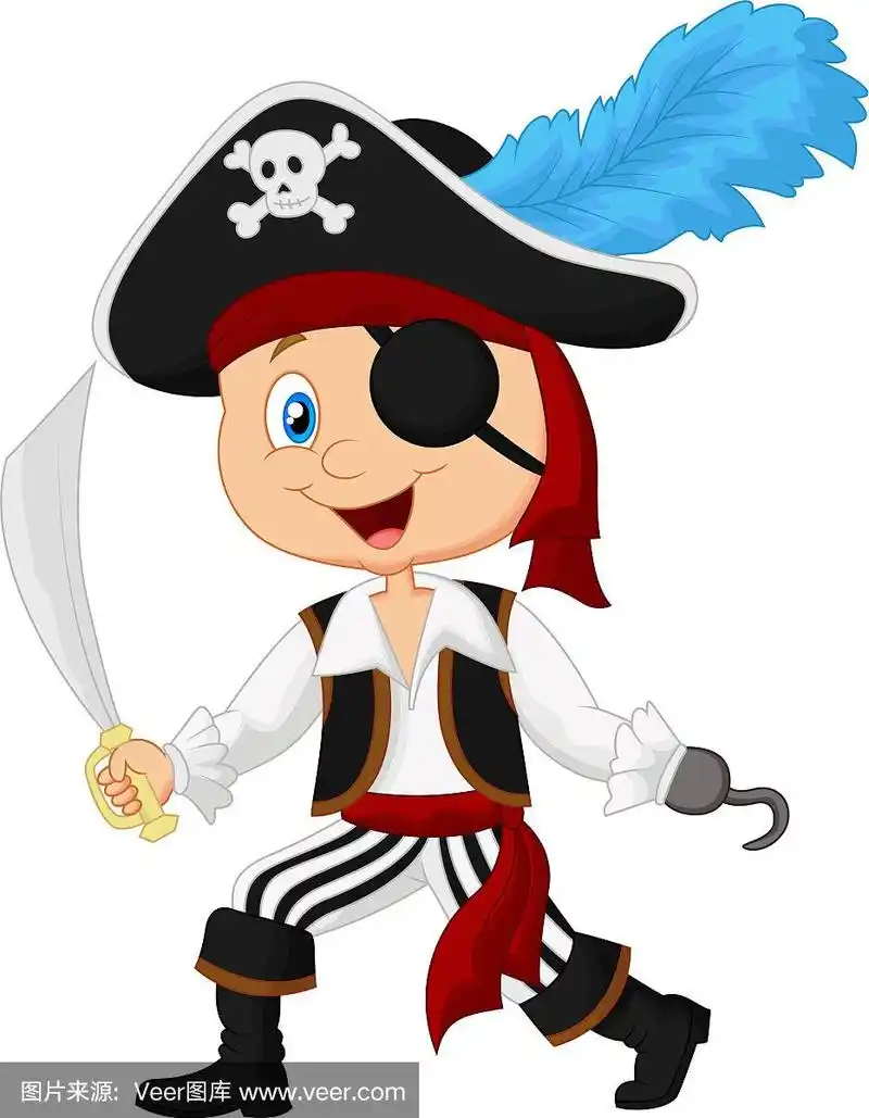 可爱的卡通海盗