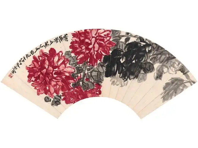 齐白石(1863～1957) 红菊图