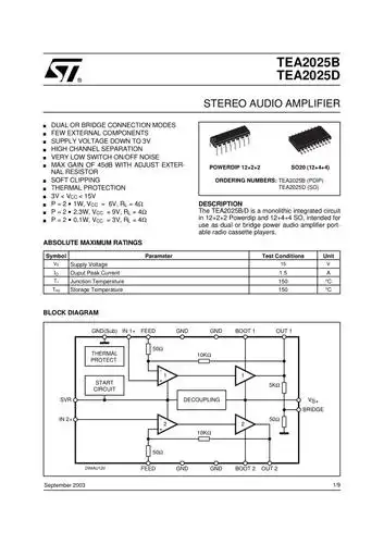 tea2025功放中文资料