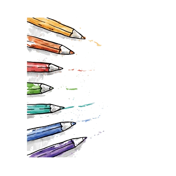 卡通手绘彩色铅笔