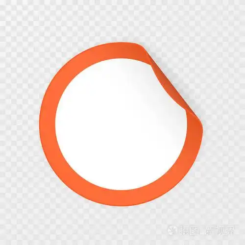 空白圆形贴纸,透明背景上有卷曲的角落,真实的模型.矢量图.