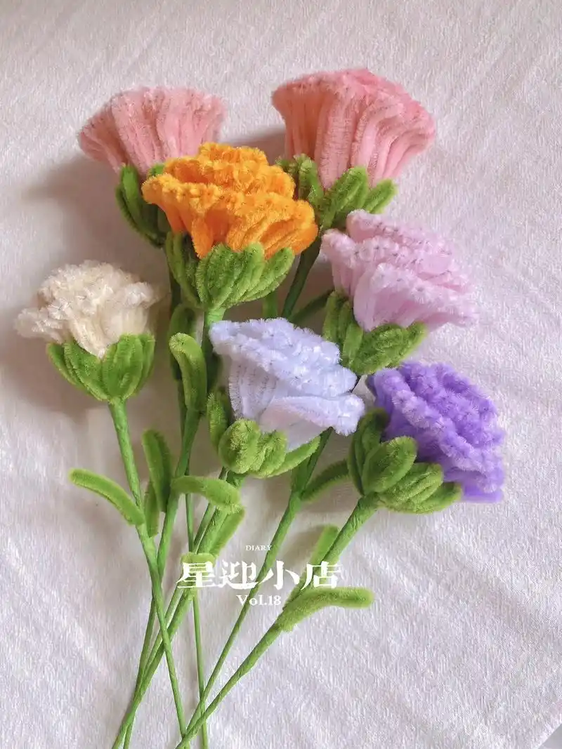 扭扭棒康乃馨.母亲节快来了,康乃馨以前学做起来#扭扭棒花束  - 抖音