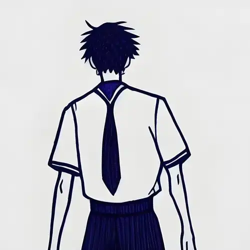 水手服男装简笔画图片