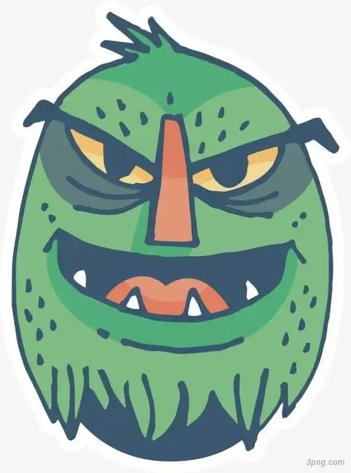 矢量图绿色大头怪png素材透明免抠图片-装饰效果