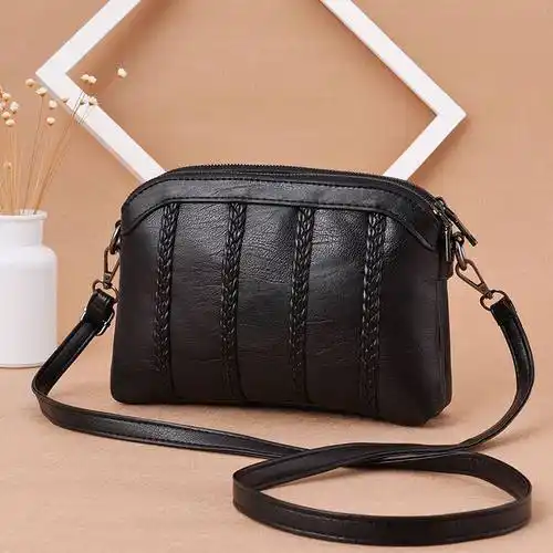 枫莲丽包包女2018新款时尚单肩斜挎小包女潮百搭简约软皮中年女包_7折