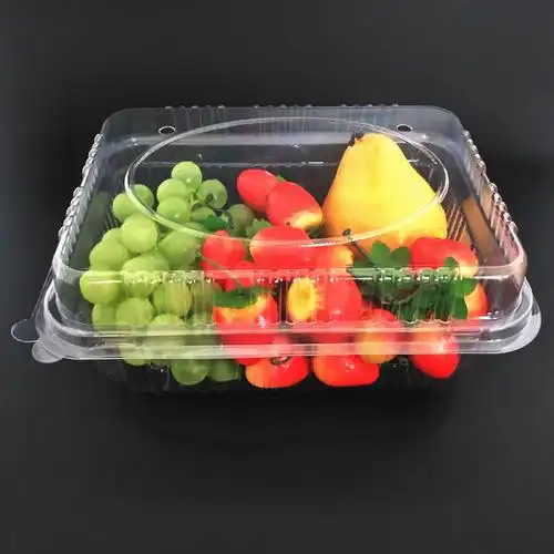 一次性水果蔬包装盒塑料1000克2斤装草莓保鲜盒有盖透明食品包邮_水果